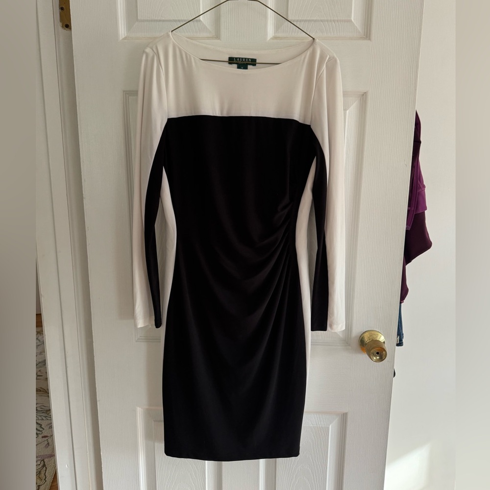 Lauren Ralph Lauren Monochrome Long Sleeve Dress